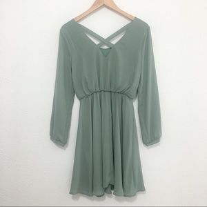 LUSH Mint Green Chiffon A-Line Dress